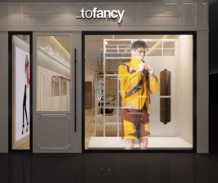 人生就是博官网智慧显示屏门店橱窗LED通明屏展示