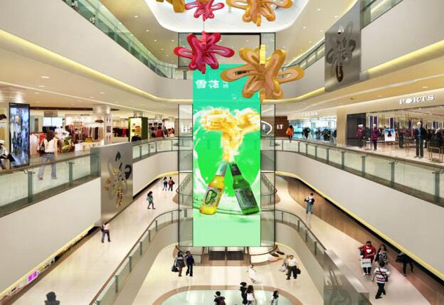 室内商场中庭LED透显著示屏展示